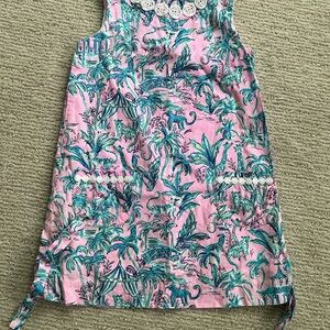 Lilly Pulitzer Pink and Green Sleeveless Dress Size 6